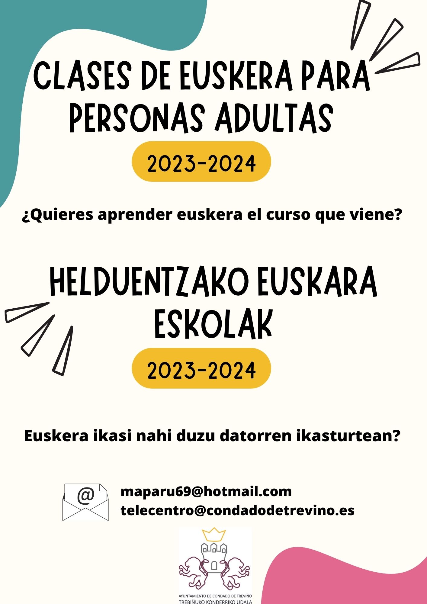 Campaña matriculación "clases de euskera para personas adultas"